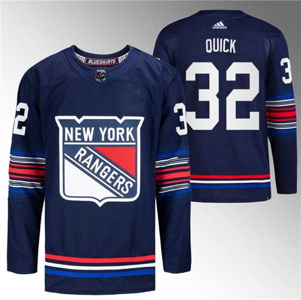 Men%27s New York Rangers #32 Jonathan Quick Navy Stitched Jersey Dzhi